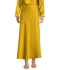 Antonio Melani Bella A-Line Coordinating Satin Maxi Skirt