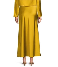 Antonio Melani Bella A-Line Coordinating Satin Maxi Skirt