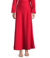Antonio Melani Bella A-Line Satin Maxi Skirt