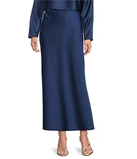 Antonio Melani Bella A-Line Coordinating Satin Maxi Skirt