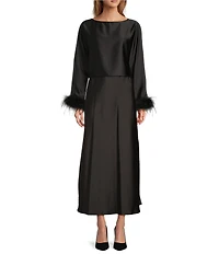 Antonio Melani Bella A-Line Satin Maxi Skirt