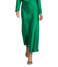 Antonio Melani Bella A-Line Coordinating Satin Maxi Skirt