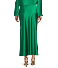 Antonio Melani Bella A-Line Coordinating Satin Maxi Skirt