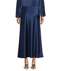 Antonio Melani Bella A-Line Coordinating Satin Maxi Skirt