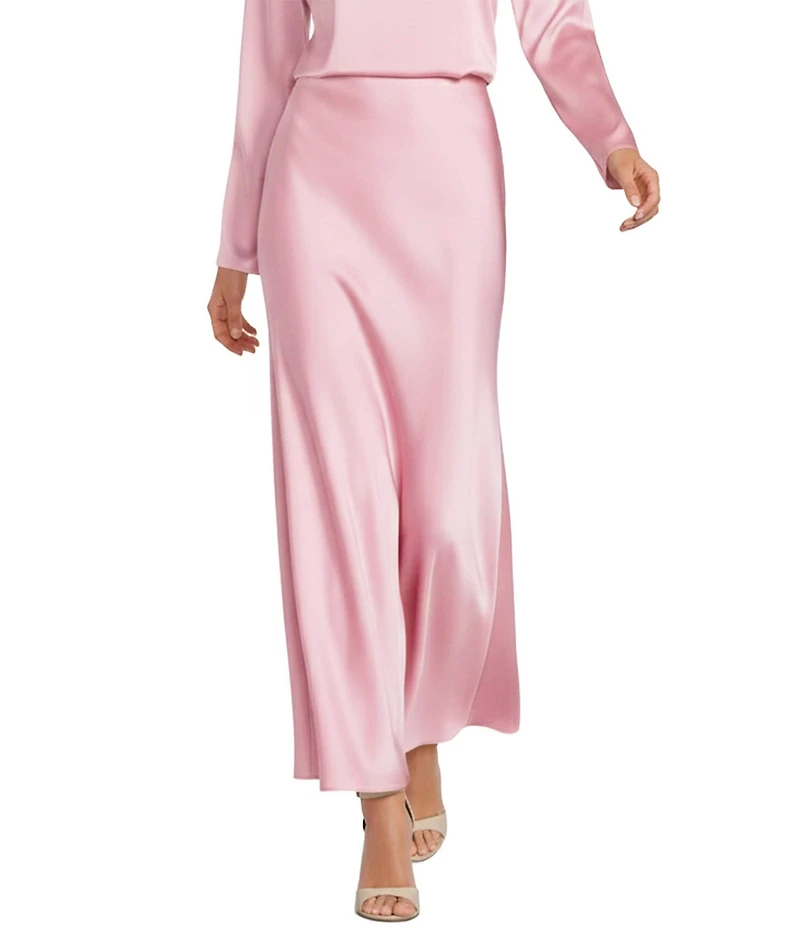 Antonio Melani Bella Drapey Satin A-Line Maxi Skirt