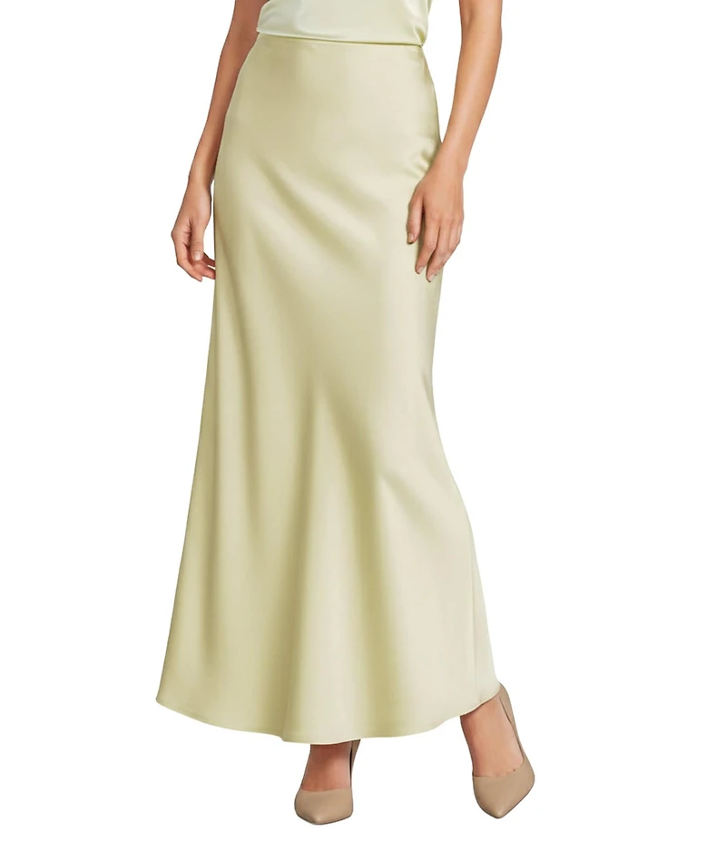 Antonio Melani Bella Drapey Satin A-Line Maxi Skirt