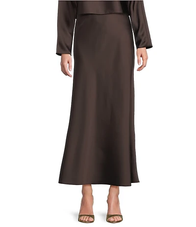 Antonio Melani Bella Satin A-Line Maxi Skirt