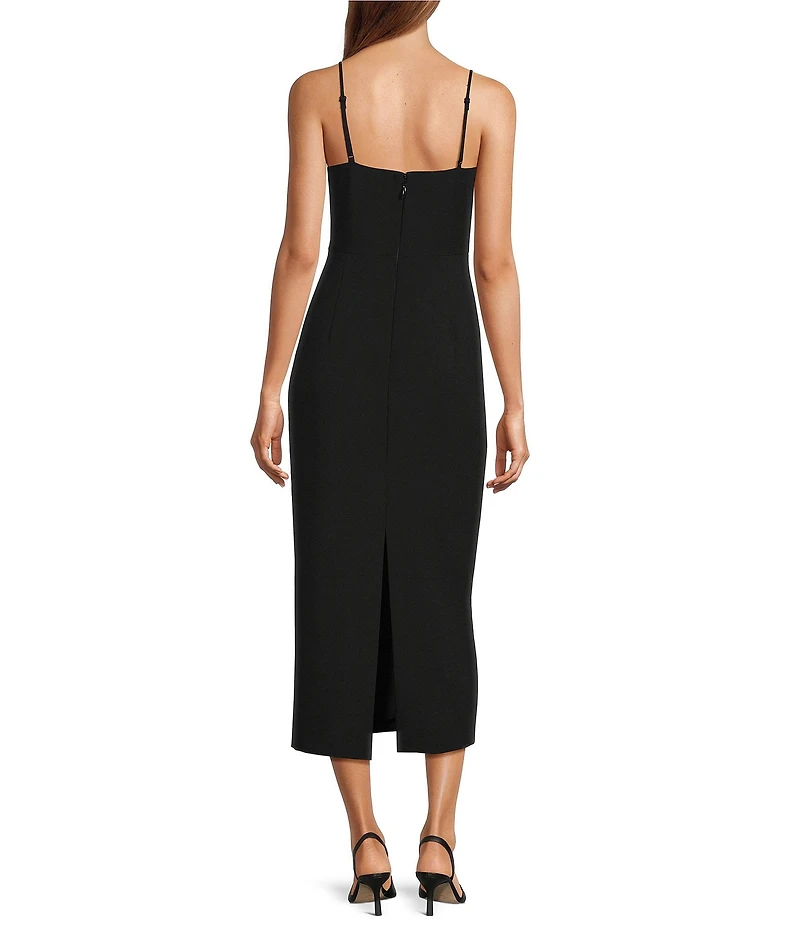 Antonio Melani Benny Rhinestone Bow Sheath Sleeveless Square Neck Dress