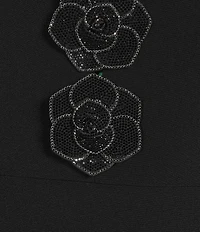 Antonio Melani Benny Rhinestone Bow Sheath Sleeveless Square Neck Dress