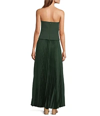 Antonio Melani Billie Crepe Strapless Pleated Maxi Dress