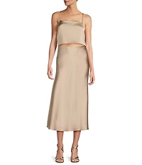 Antonio Melani Blakely Coordinating A-Line Satin Skirt