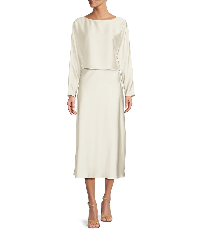 Antonio Melani Blakely Coordinating A-Line Satin Skirt