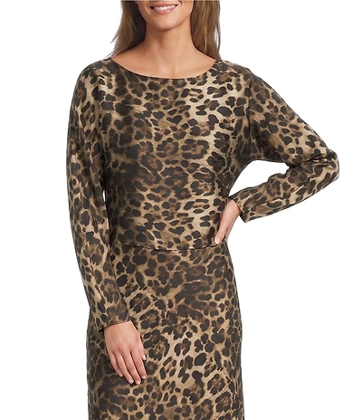 Antonio Melani Blyss Boat Neck Long Sleeve Coordinating Satin Blouse
