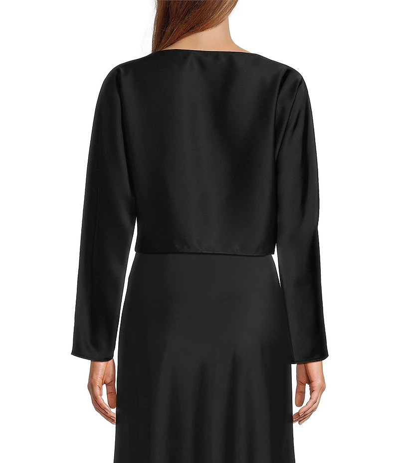 Antonio Melani Blyss Boat Neck Long Sleeve Coordinating Satin Blouse