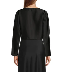 Antonio Melani Blyss Boat Neck Long Sleeve Coordinating Satin Blouse