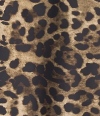 Antonio Melani Blyss Leopard Print Satin Boat Neck Long Sleeve Coordinating Blouse