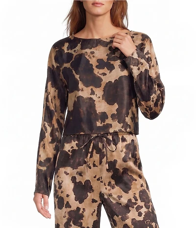 Antonio Melani Blyss Satin Long Sleeve Boat Neck Coordinating Blouse