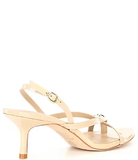 Antonio Melani Blythe Patent Leather Toe Loop Hardware Slingback Dress Sandals