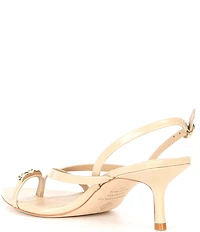 Antonio Melani Blythe Patent Leather Toe Loop Hardware Slingback Dress Sandals