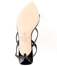 Antonio Melani Blythe Patent Leather Toe Loop Hardware Slingback Dress Sandals