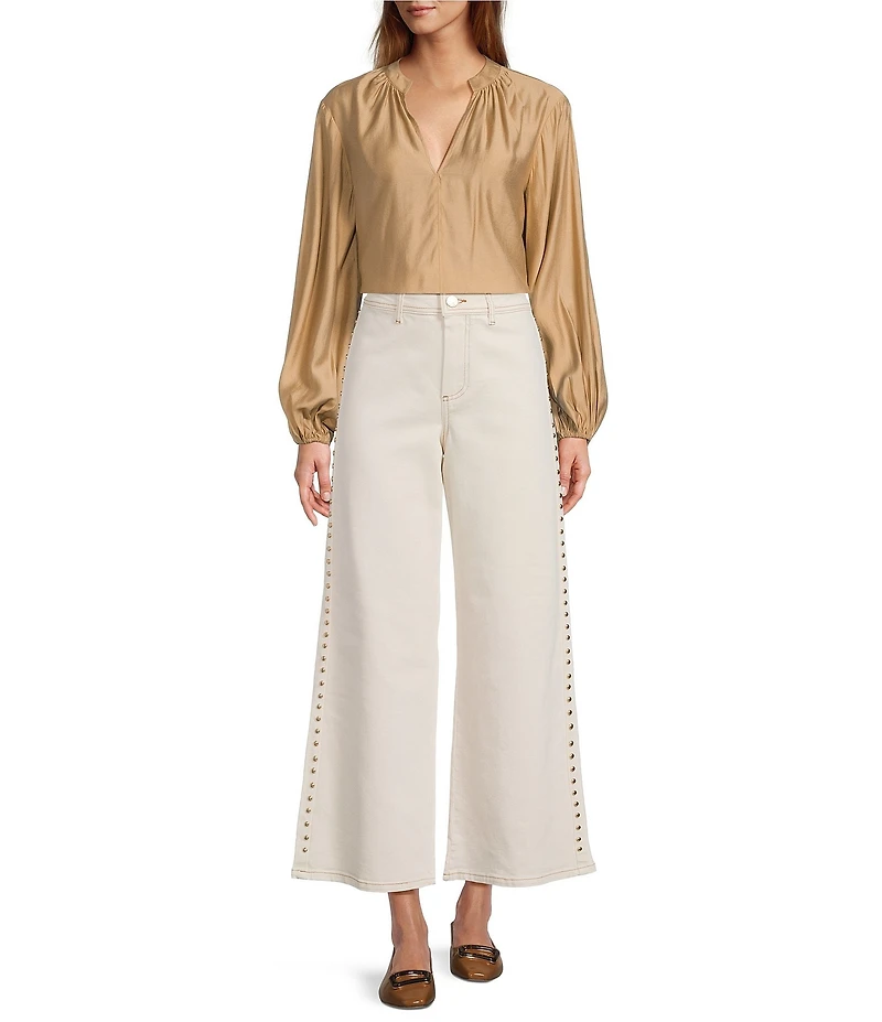Antonio Melani Bojang Denim Straight Leg Studded Pants