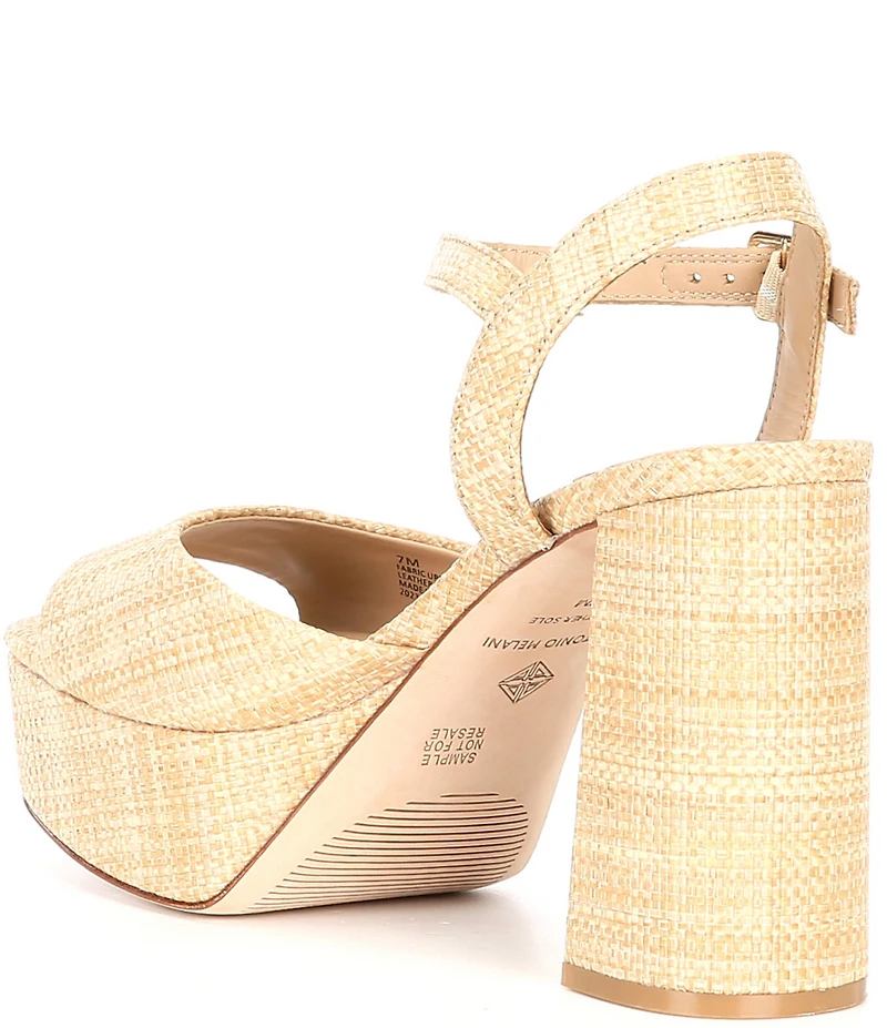 Antonio Melani Bonny Raffia Platform Block Heel Sandals