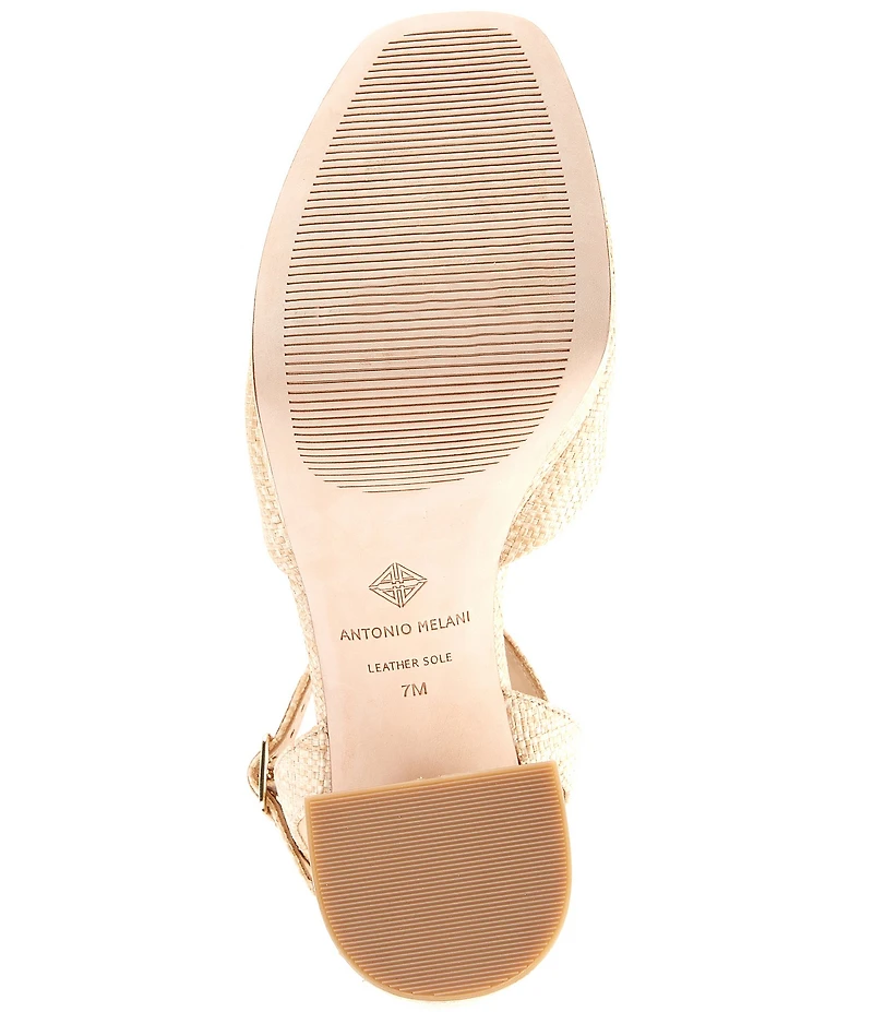 Antonio Melani Bonny Raffia Platform Block Heel Sandals