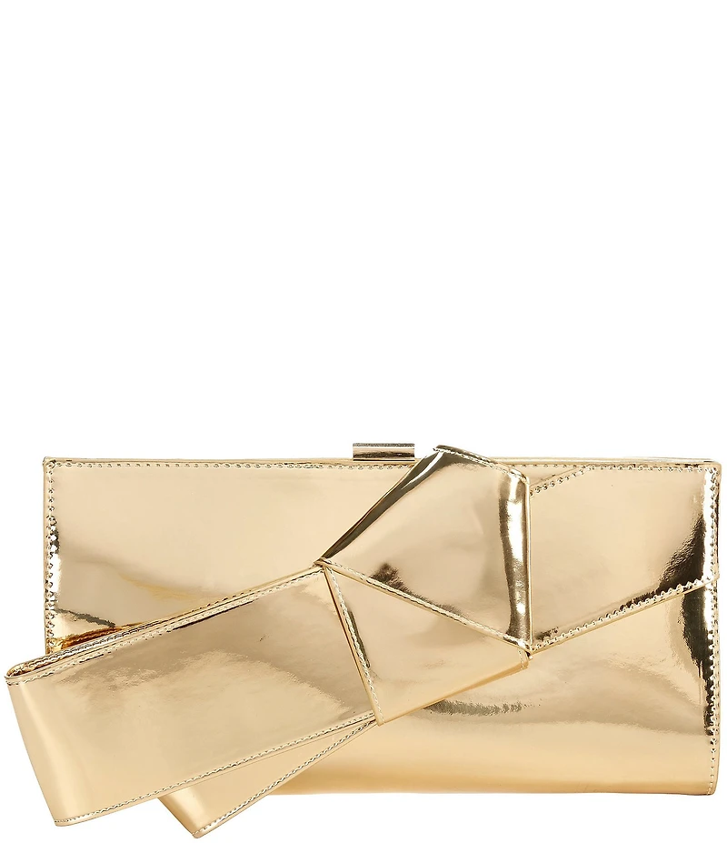 Antonio Melani Bow Metallic Baguette Clutch