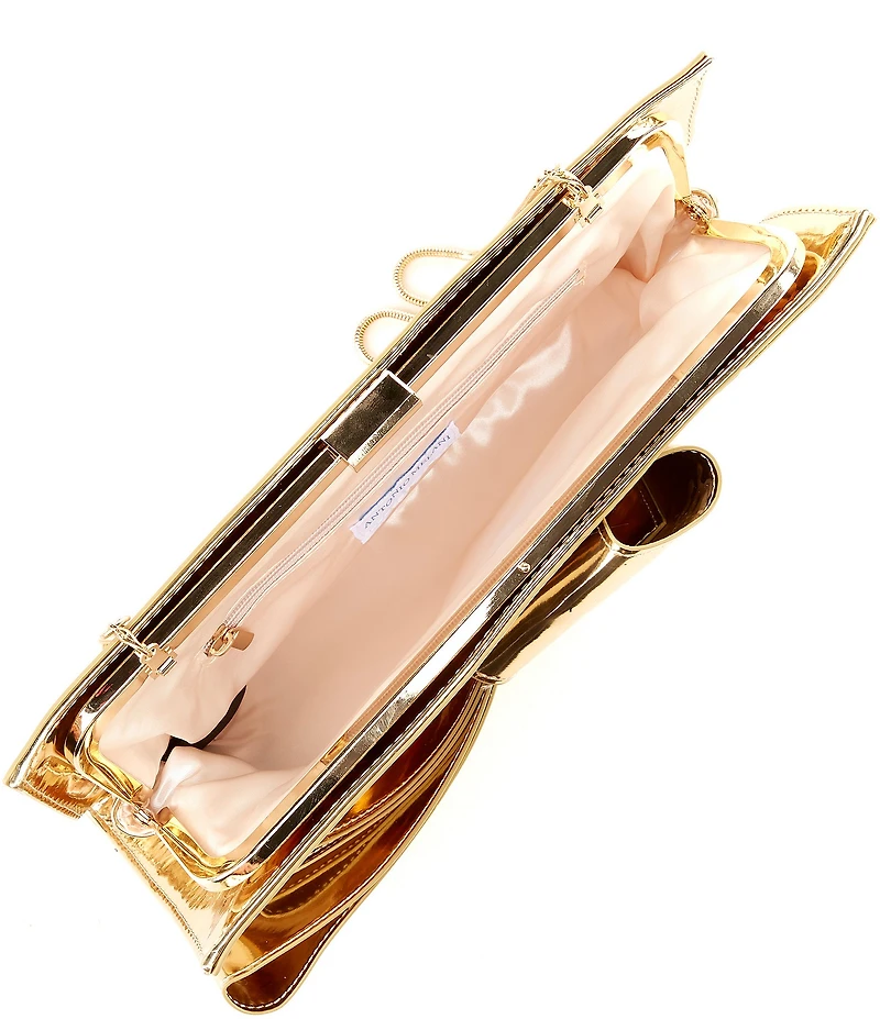 Antonio Melani Bow Metallic Baguette Clutch