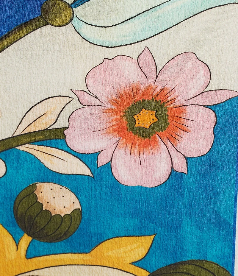 Antonio Melani Brea Art Deco Print Crinkle Crepe High Rise Wrap Coordinating Maxi Skirt