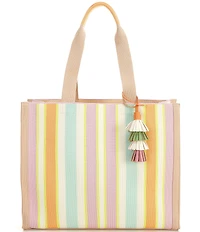Antonio Melani Brooklyn Stripe Tote Bag with Tassel