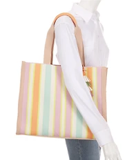 Antonio Melani Brooklyn Stripe Tote Bag with Tassel