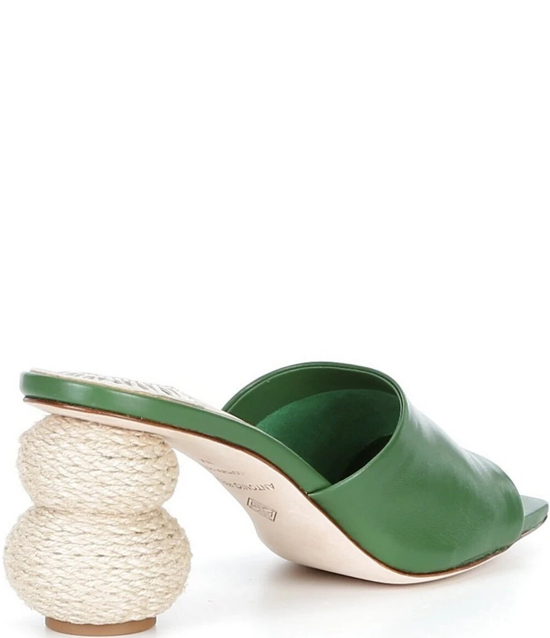 Antonio Melani Brynlee Leather Rope Ball Heel Slip On Dress Sandals