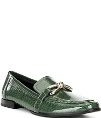 Antonio Melani Cain Printed Patent Leather Bit Buckle Loafers