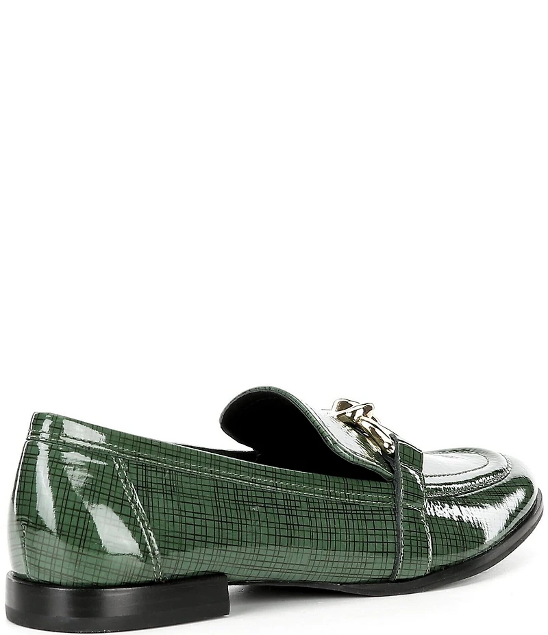 Antonio Melani Cain Printed Patent Leather Bit Buckle Loafers