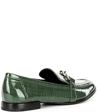 Antonio Melani Cain Printed Patent Leather Bit Buckle Loafers