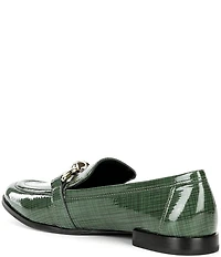 Antonio Melani Cain Printed Patent Leather Bit Buckle Loafers