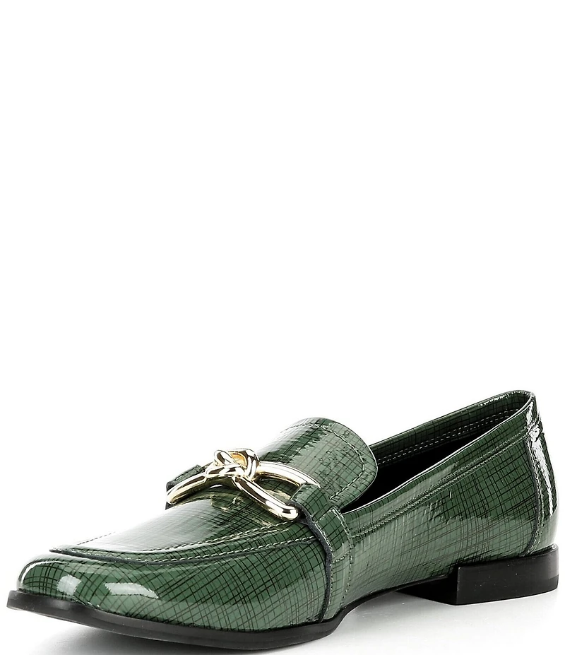 Antonio Melani Cain Printed Patent Leather Bit Buckle Loafers