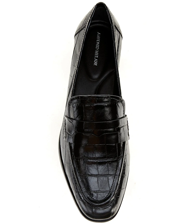 Antonio Melani Cain Two Croco Leather Loafers
