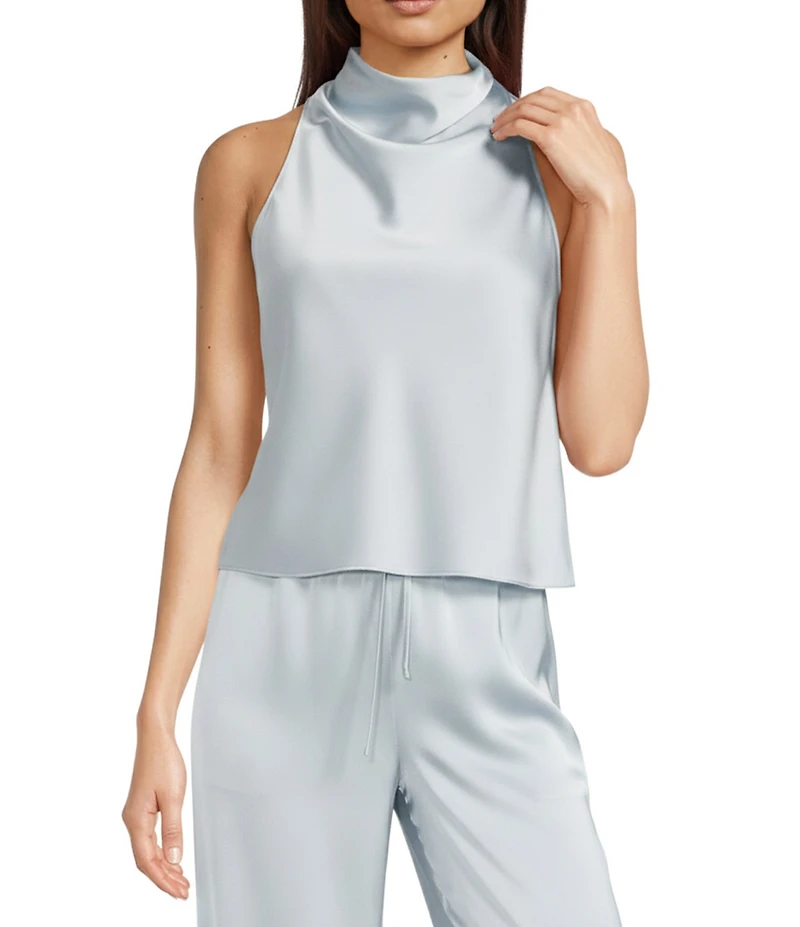 Antonio Melani Callie Halter Cowl Satin Sleeveless Blouse