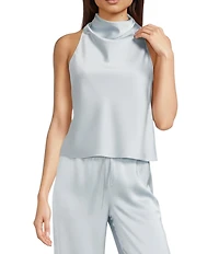 Antonio Melani Callie Halter Cowl Satin Sleeveless Blouse