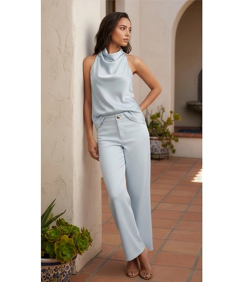 Antonio Melani Callie Halter Cowl Satin Sleeveless Blouse