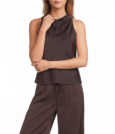Antonio Melani Callie Halter Cowl Satin Sleeveless Blouse