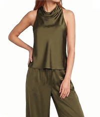 Antonio Melani Callie Halter Cowl Satin Sleeveless Blouse