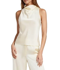 Antonio Melani Callie Halter Cowl Satin Sleeveless Blouse
