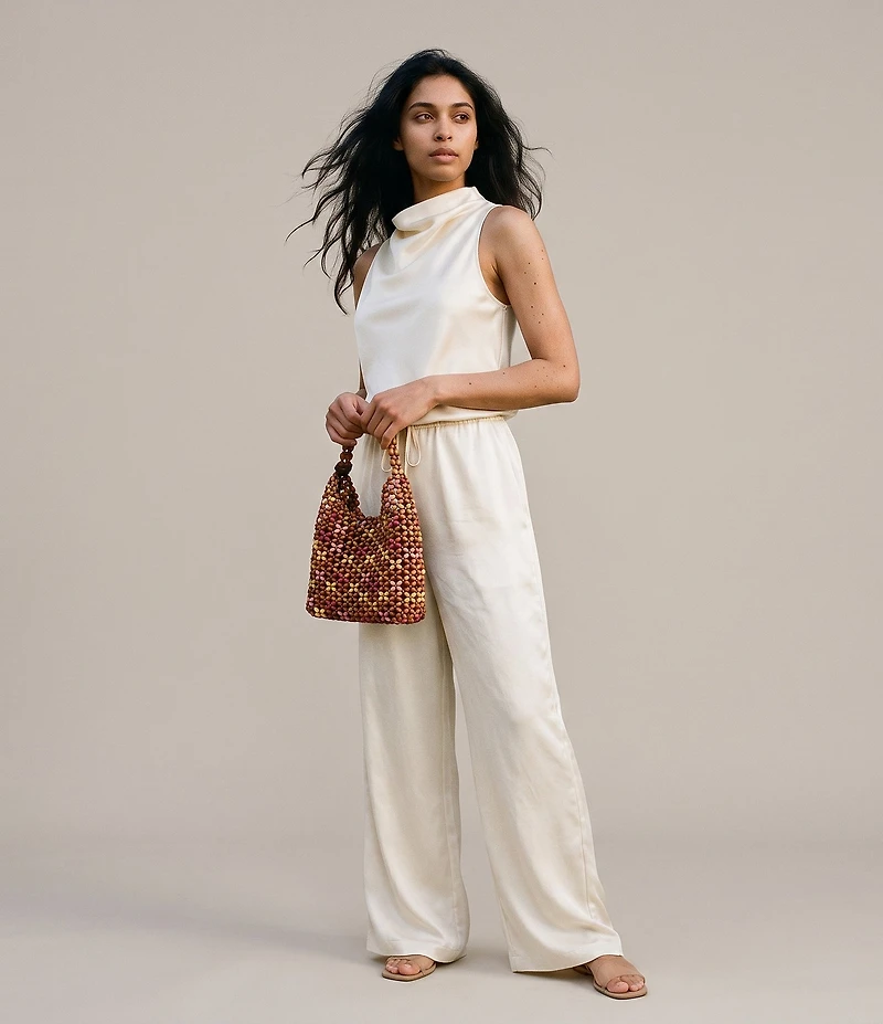 Antonio Melani Callie Halter Cowl Satin Sleeveless Blouse