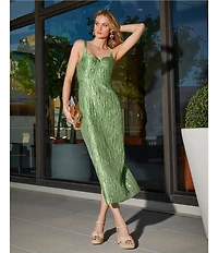 Antonio Melani Campbell Jacquard Sweetheart Neck Sleeveless Midi Dress