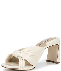 Antonio Melani Cassy Two Toned Leather Knotted Dress Slide Sandals
