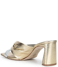 Antonio Melani Cassy Two Toned Metallic Leather Dress Slides