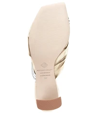 Antonio Melani Cassy Two Toned Metallic Leather Dress Slides